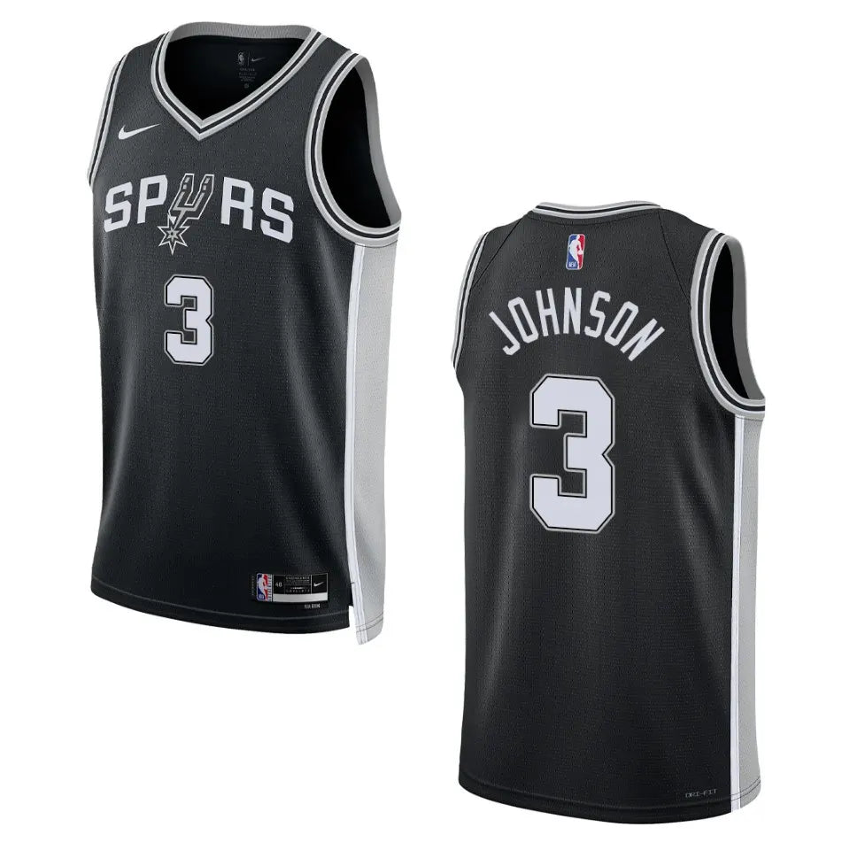 nike Spurs Johnson Black Jersey