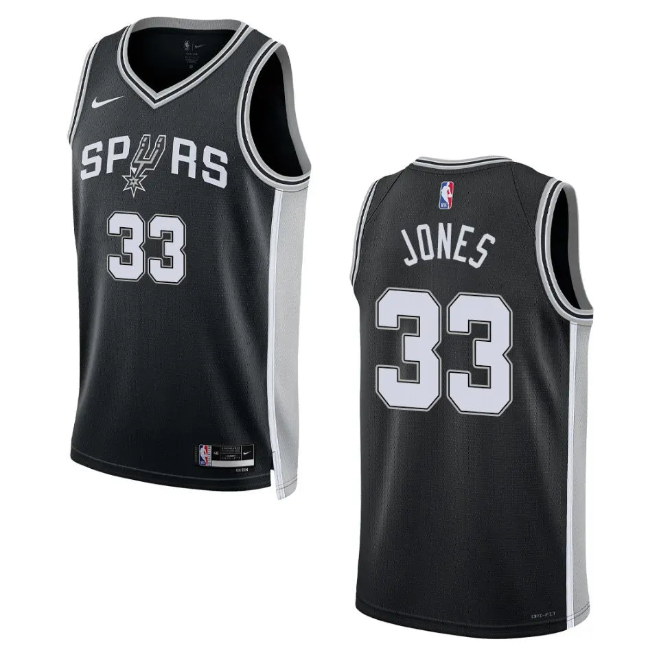 Tre Jones Spurs Black Jersey