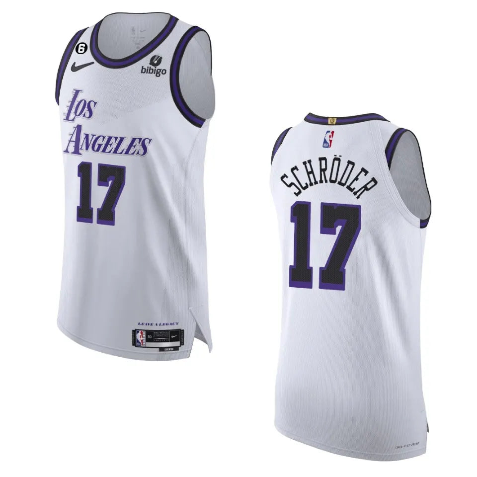 nike association Schröder Lakers White Jersey