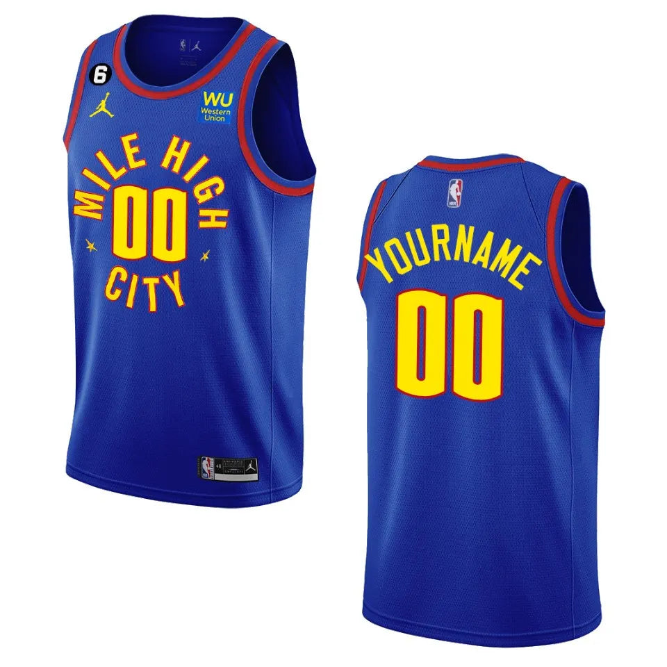 jordan Nuggets Blue Custom Jersey