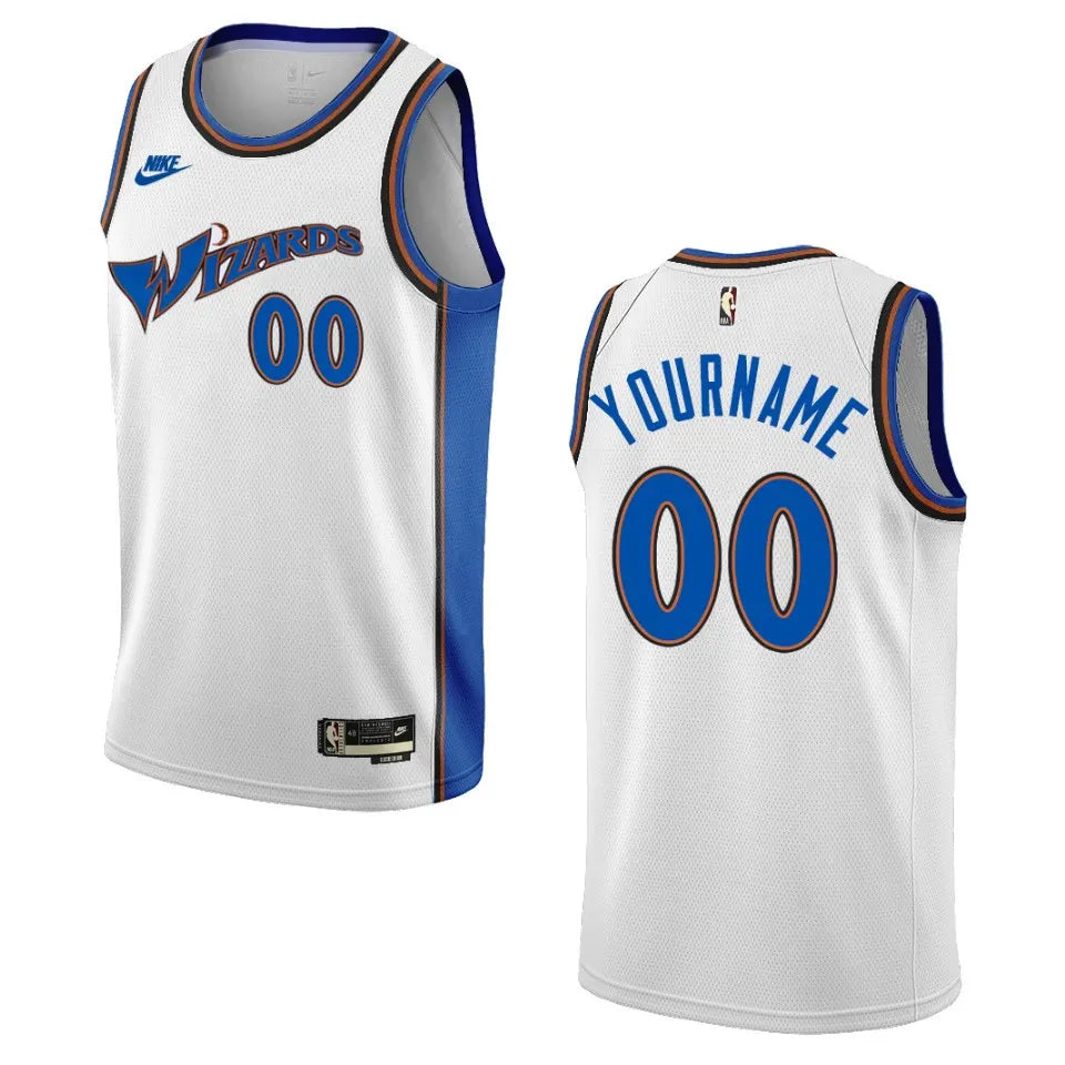 nike personalized Wizards White Custom Jersey