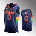 Sixers Maxey Navy Jersey