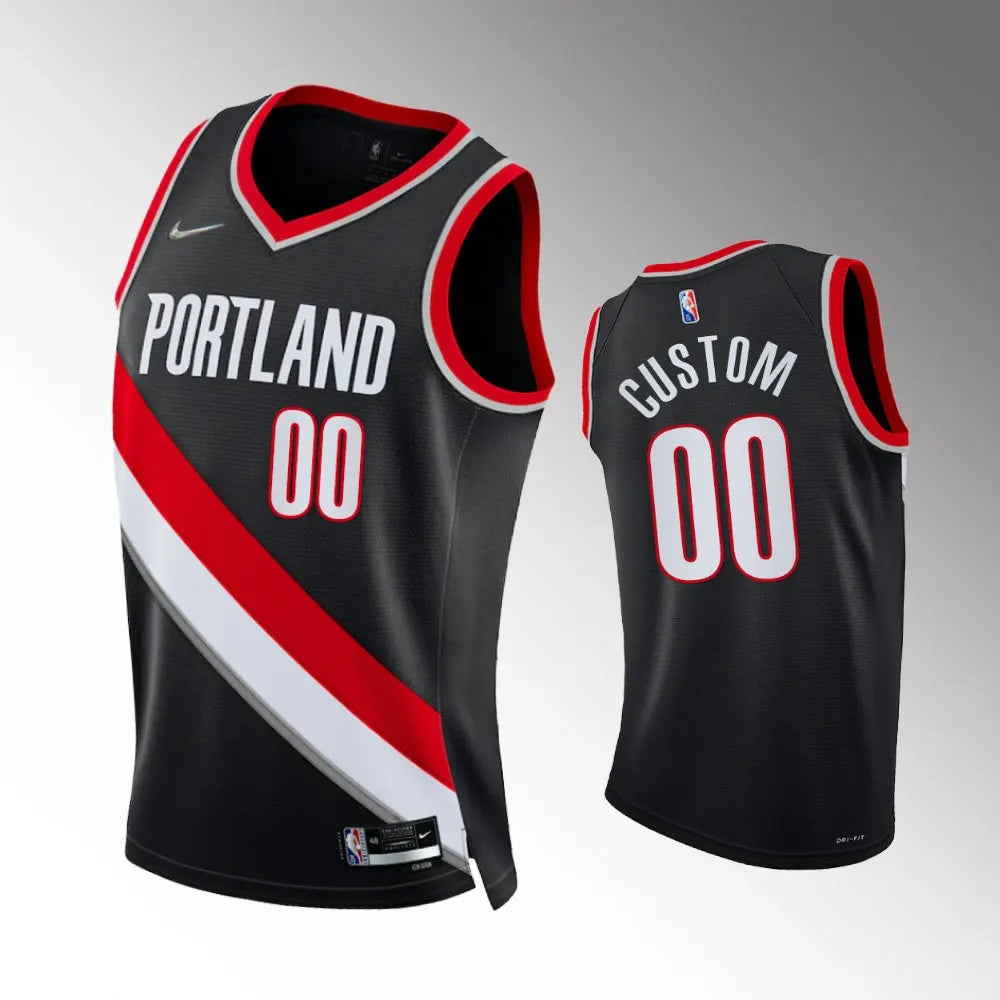 nike portland Blazers Black Custom Jersey