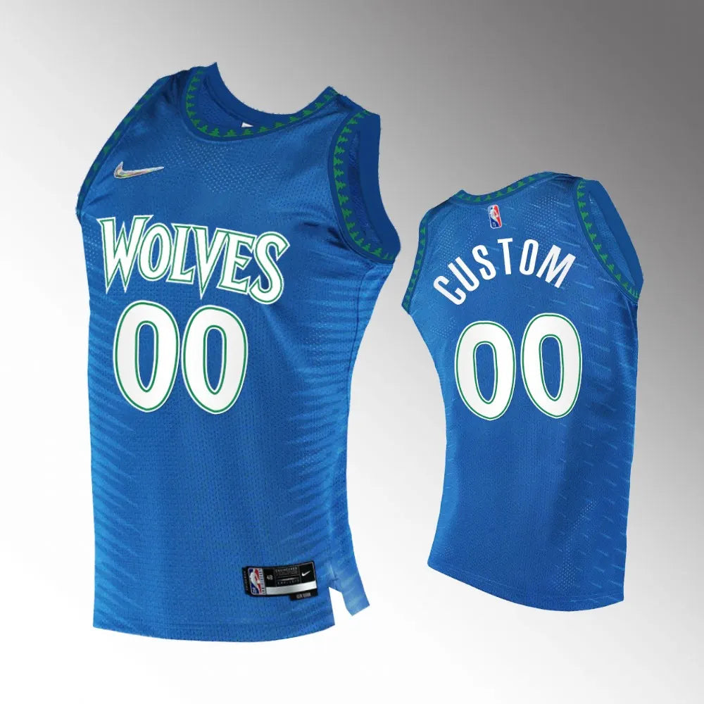 Timberwolves Blue Custom Jersey