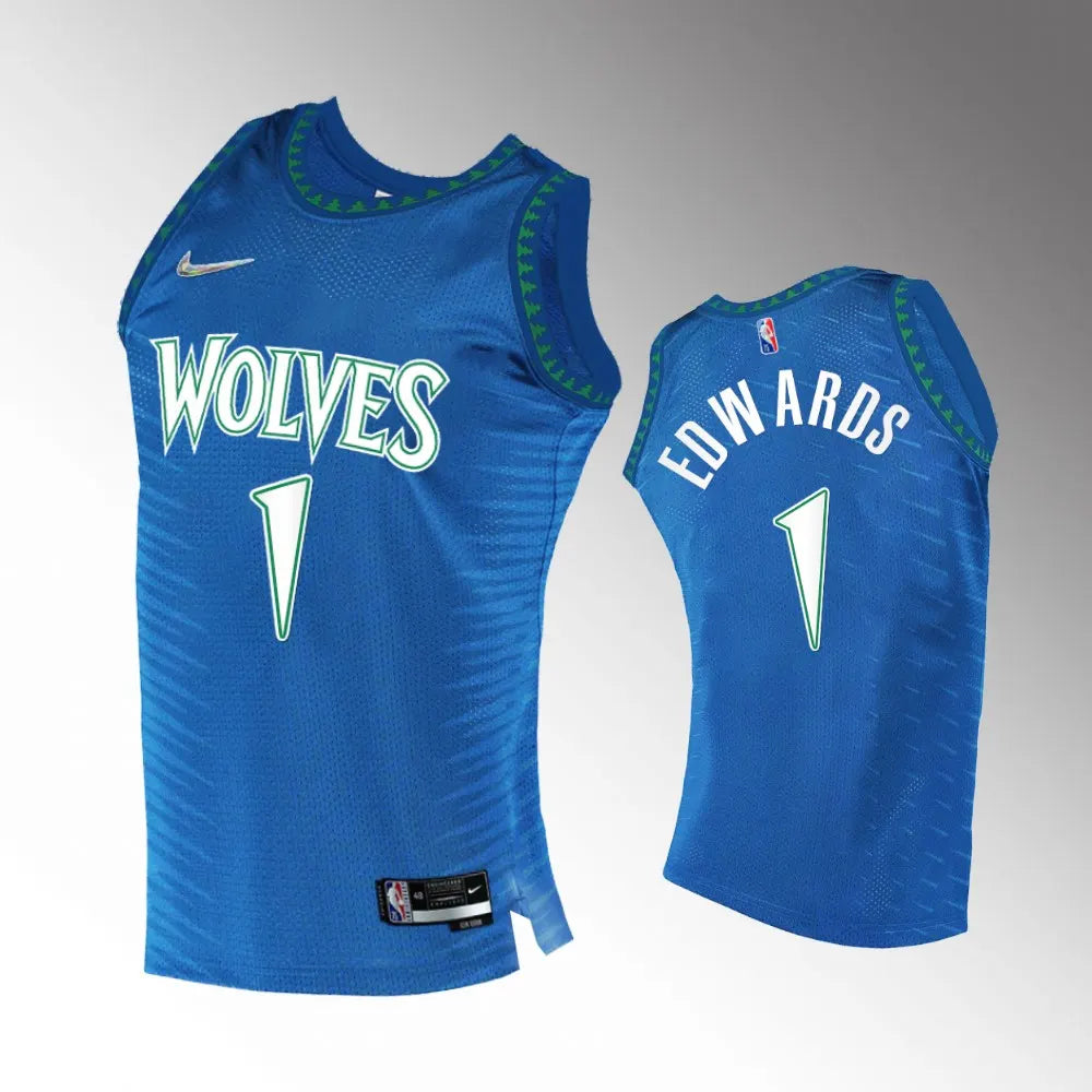 nike Edwards Timberwolves Blue Jersey