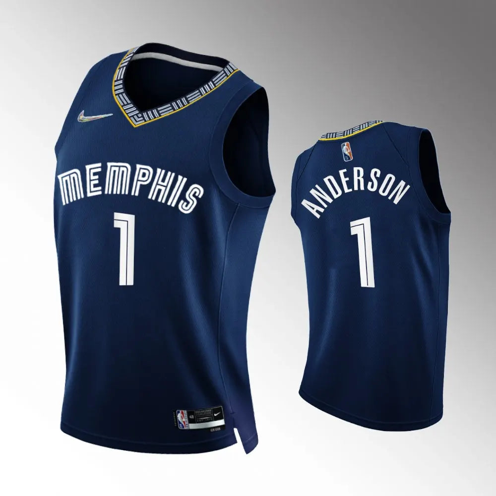 nike Grizzlies Anderson Navy Jersey