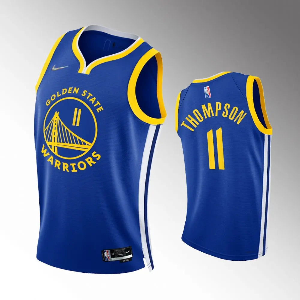 nike authentic Thompson Warriors Blue Jersey