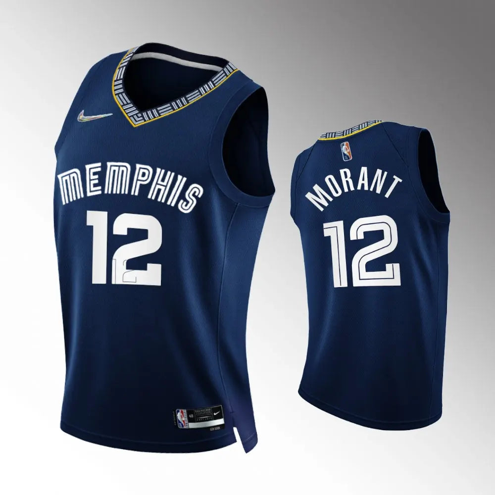 nike icon Morant Grizzlies Navy Jersey
