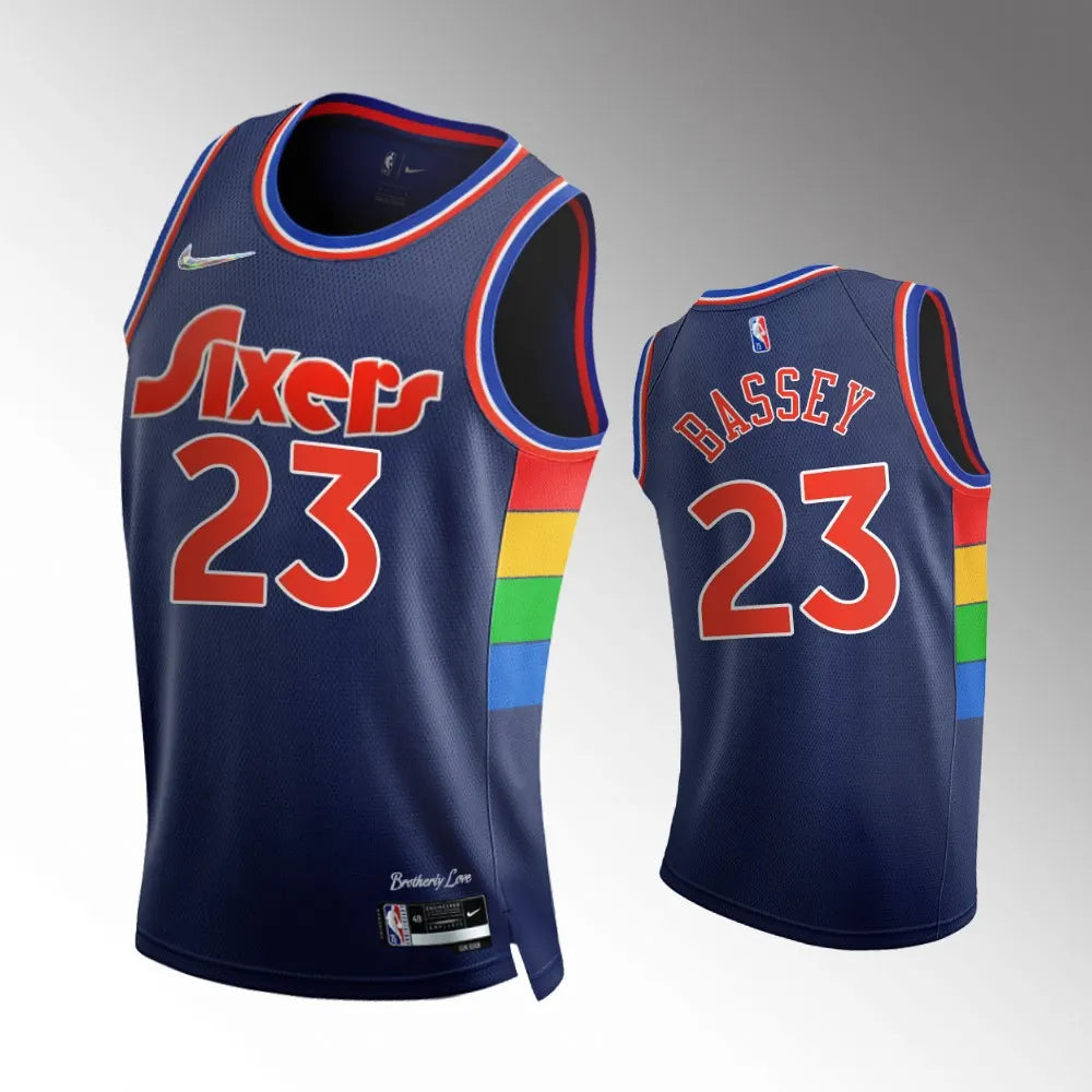 nike Bassey Sixers Navy Jersey