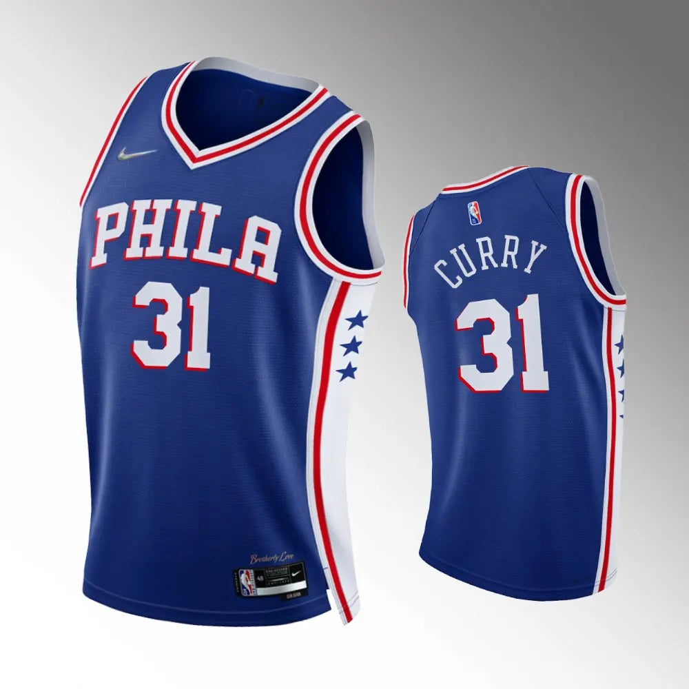 Nike Curry 76ers Blue Jersey