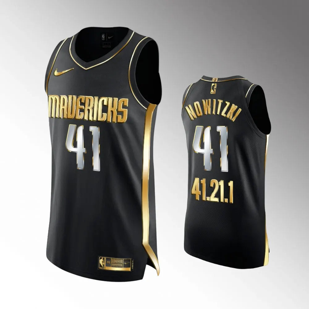 Nowitzki Black Gold Jersey
