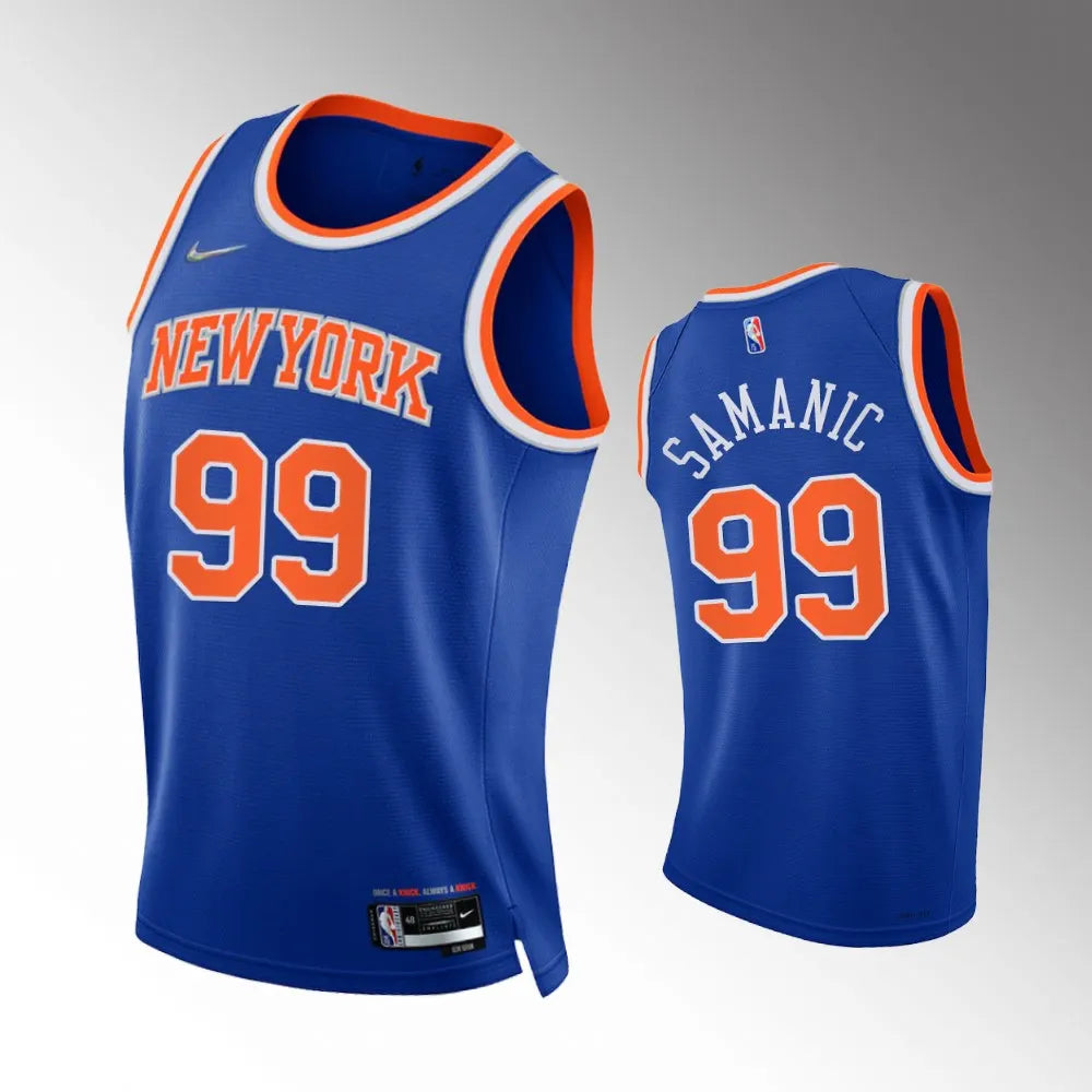 nike Samanic Knicks Blue Jersey
