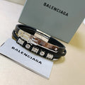 Balenciaga Black Leather Bracelet