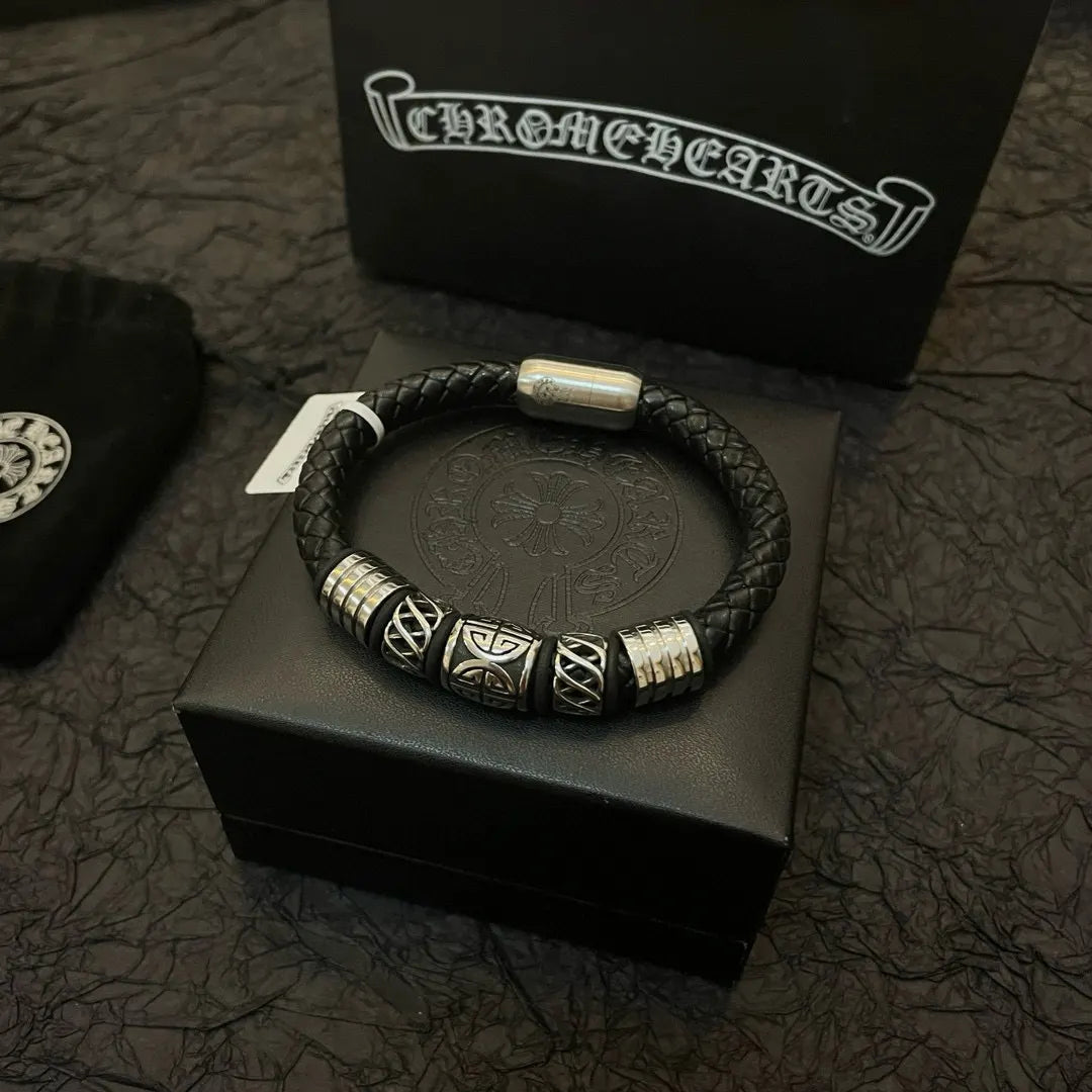 Chrome Hearts Braided Leather Bracelet Premium Quality