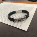 Premium Braided Leather Bracelet with Silver Clasp
