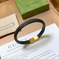 Gucci Braided Leather Bracelet