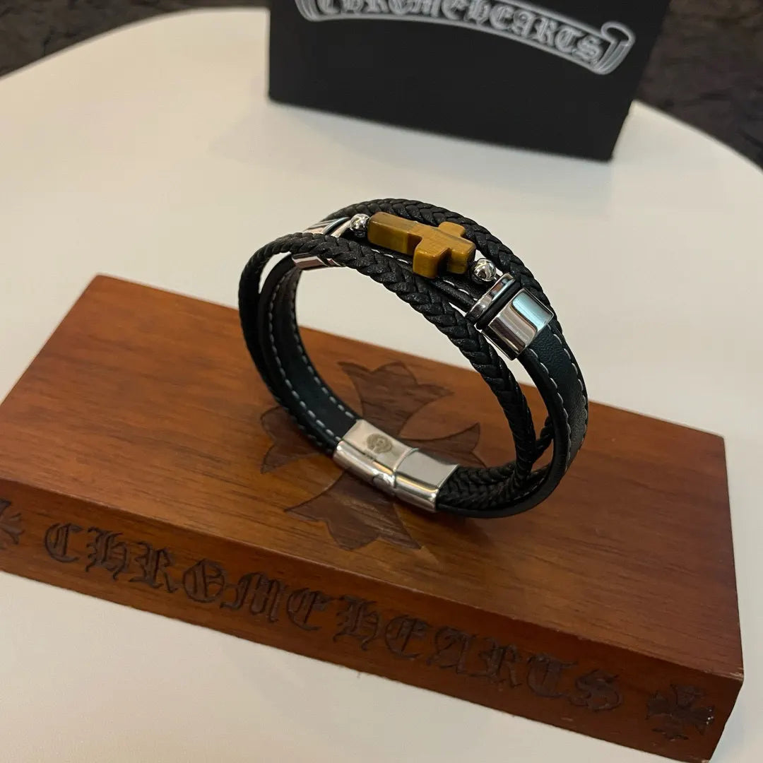 Premium Leather Cross Bracelet