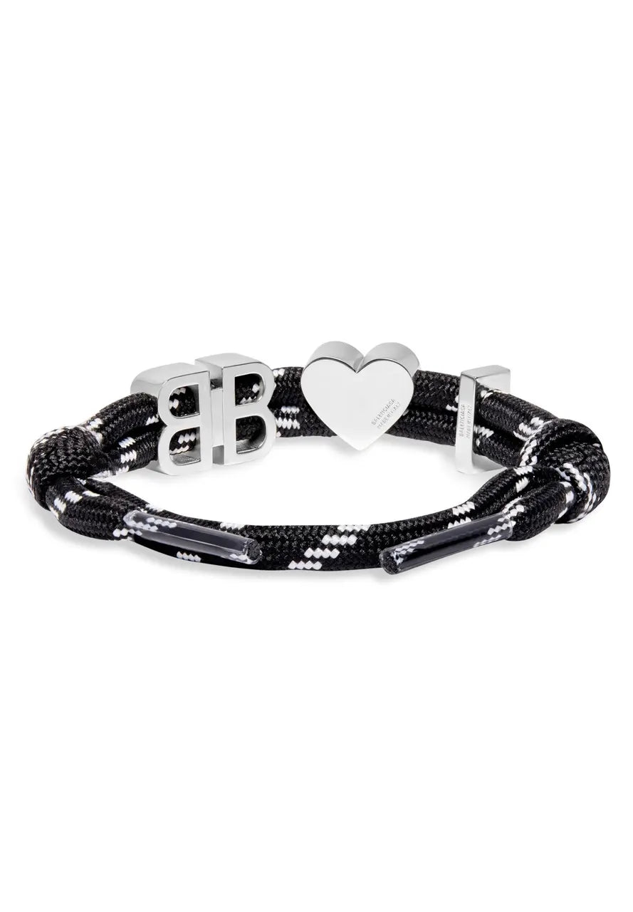 Balenciaga Heart and BB Charm Rope Bracelet - Hình 2