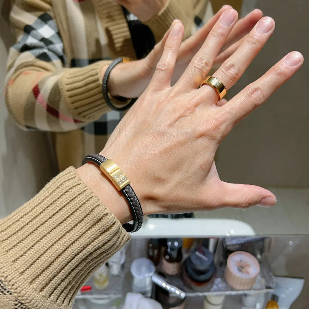Gucci Braided Leather Bracelet - Hình 2