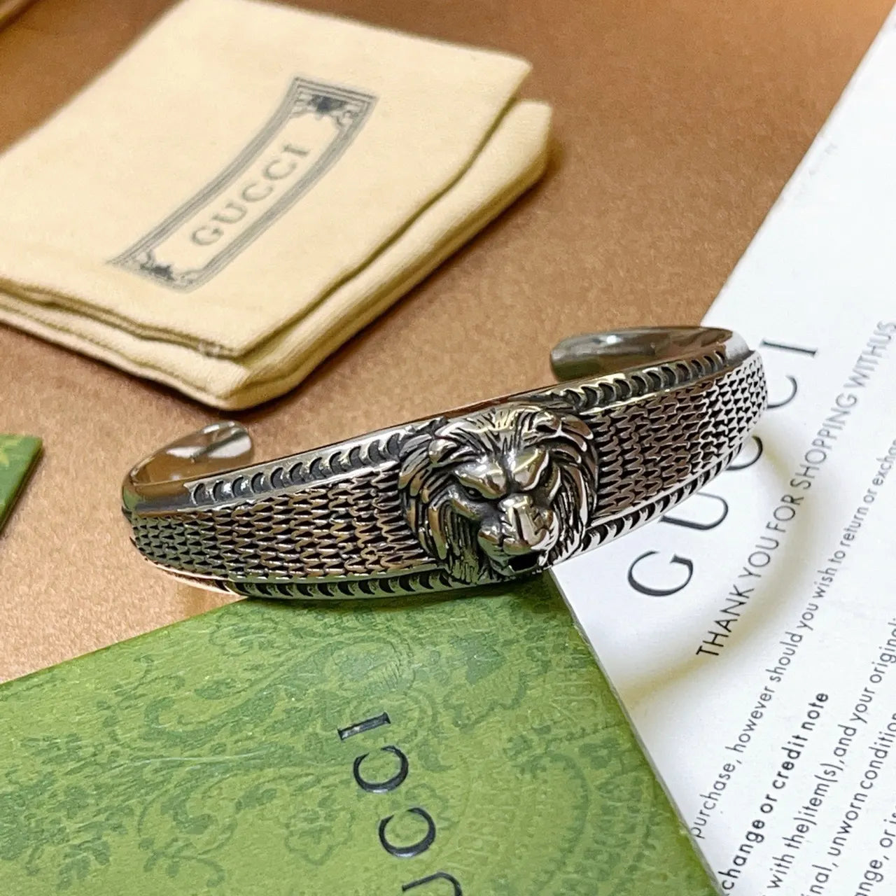 Lion Head Cuff Bracelet Premium Quality - Hình 4