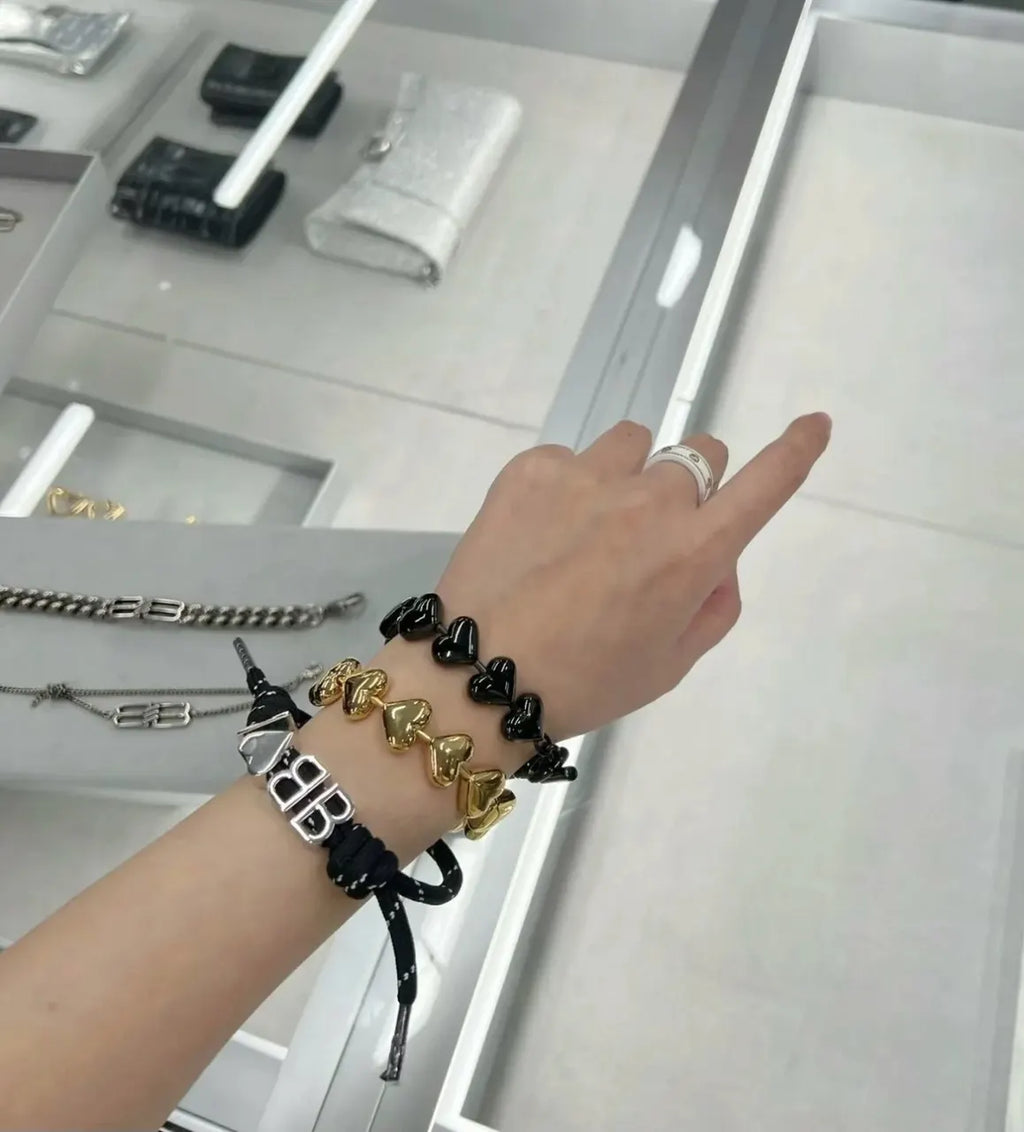 Balenciaga BB Heart Rope Bracelet - Hình 4