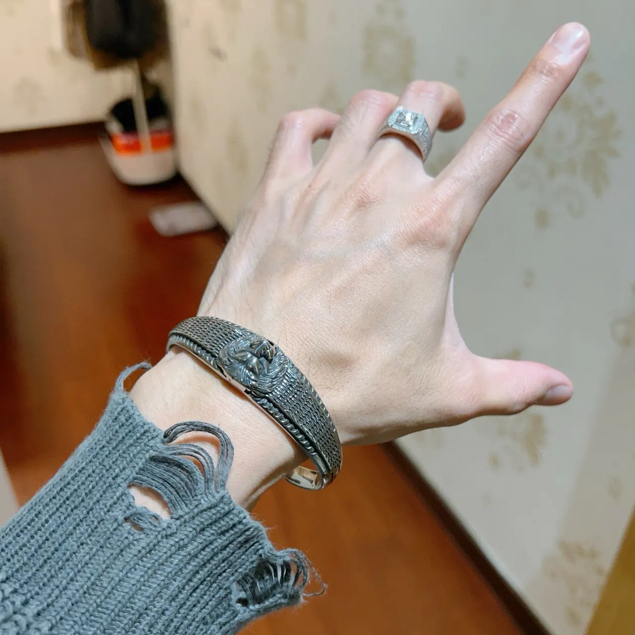 Lion Head Cuff Bracelet Premium Quality - Hình 5