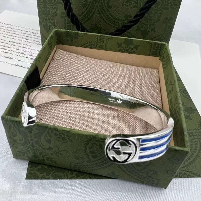 Premium Adidas Inspired Cuff Bracelet in Silver Finish - Hình 6