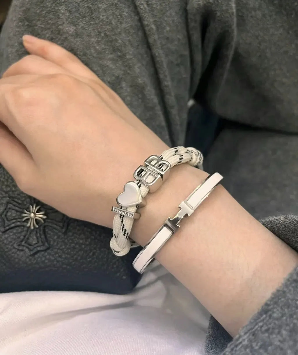 Balenciaga BB Heart Rope Bracelet - Hình 7