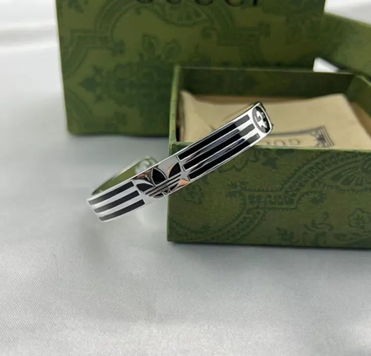 Premium Adidas Inspired Cuff Bracelet in Silver Finish - Hình 8