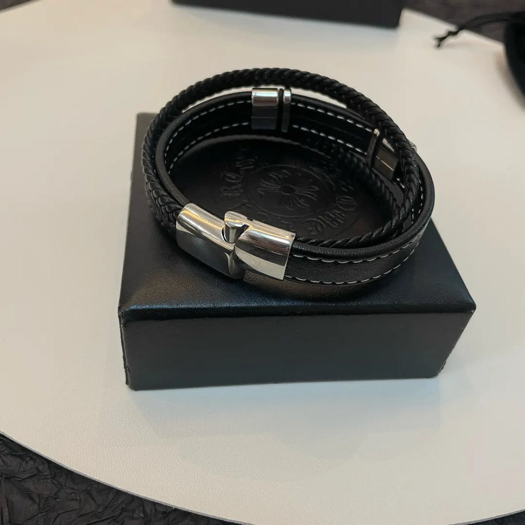 Premium Leather Cross Bracelet - Hình 8