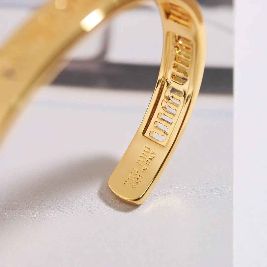 Miu Miu Gold Cuff Bracelet in Premium Packaging - Hình 7
