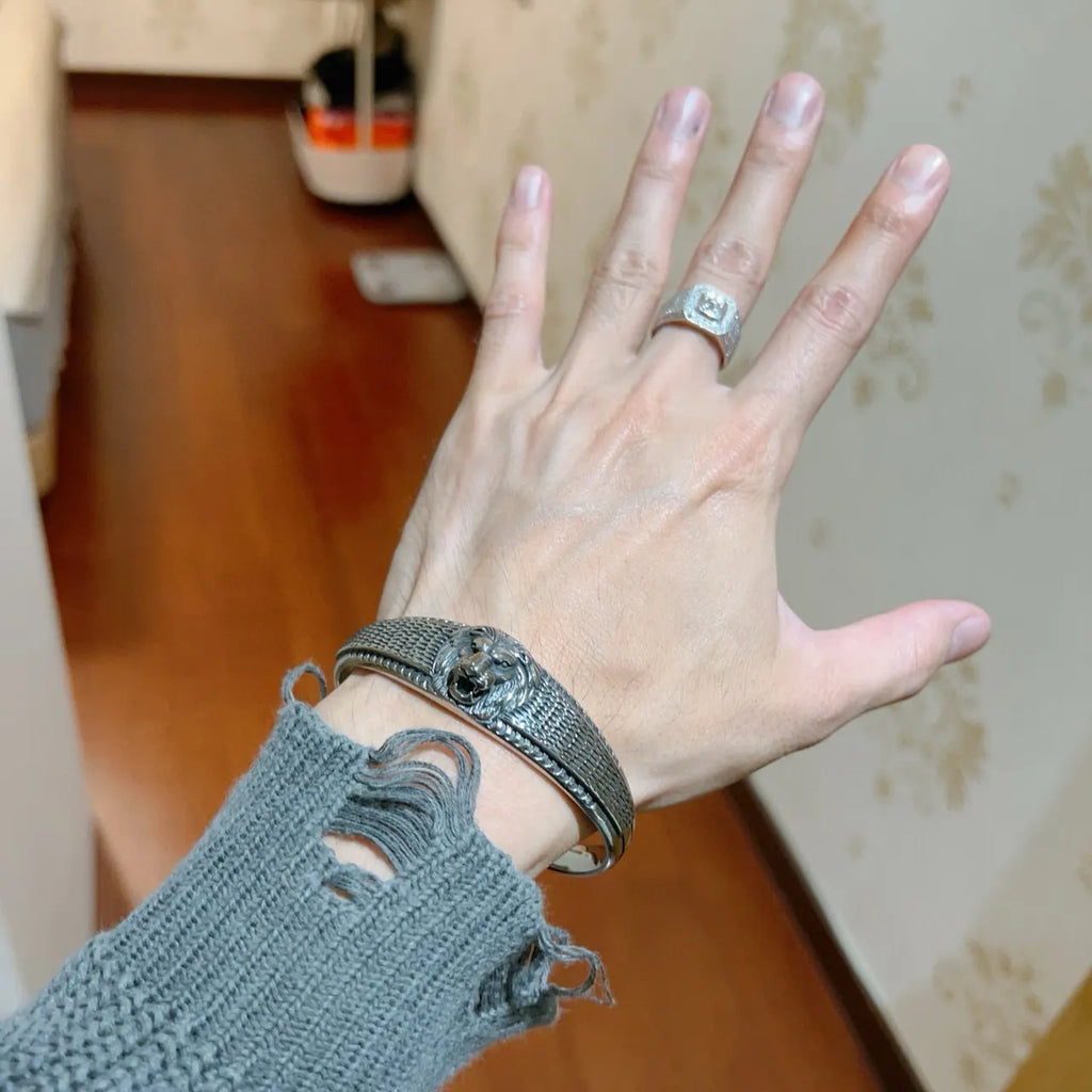 Lion Head Cuff Bracelet Premium Quality - Hình 8