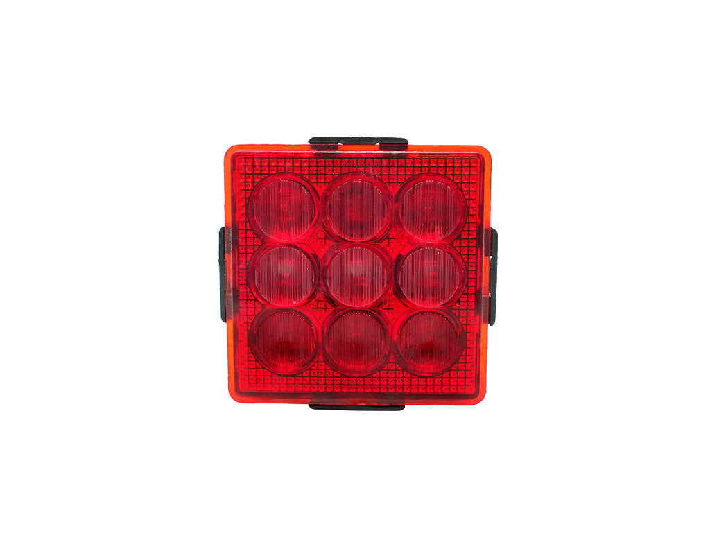 9 LED Square Stop Lamp - Red
