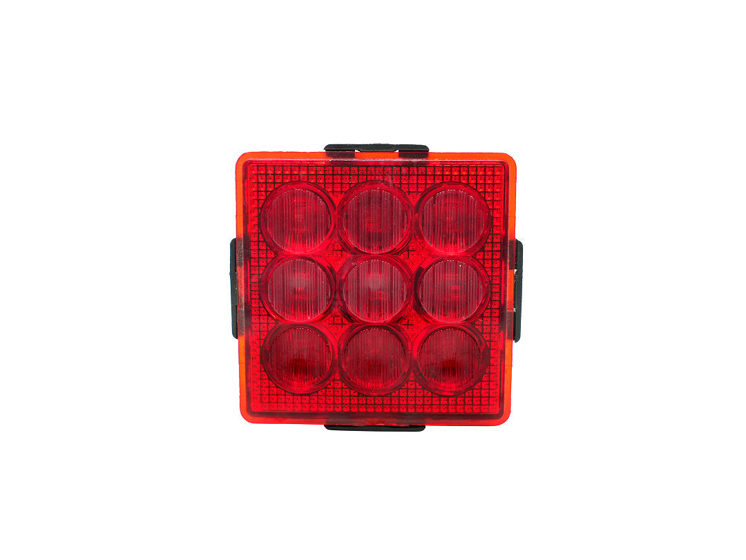 9 LED Square Stop Lamp - Red