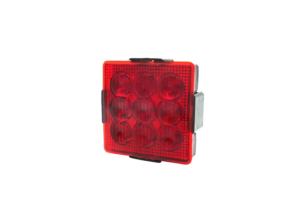 9 LED Square Stop Lamp - Red