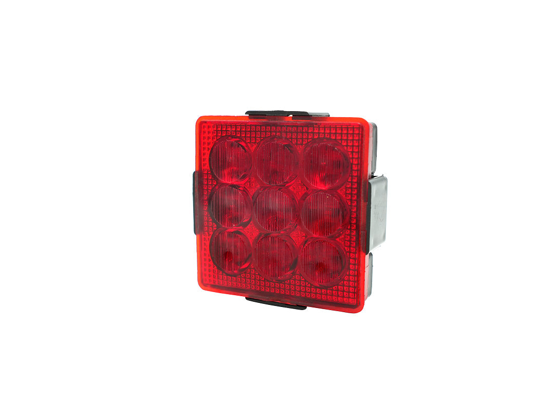 9 LED Square Stop Lamp - Red
