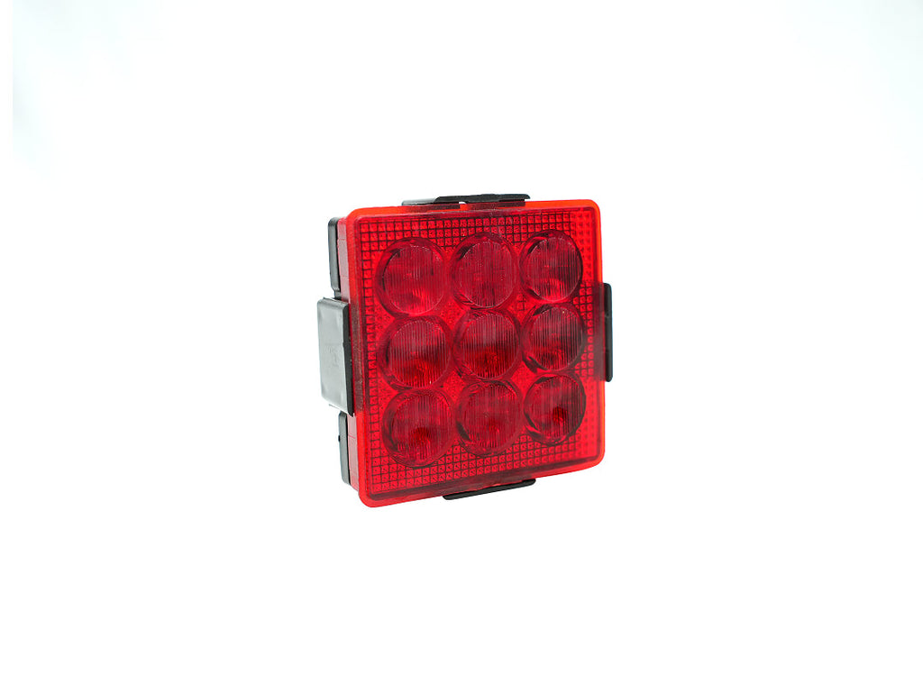 9 LED Square Stop Lamp - Red