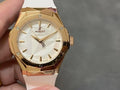ladies Hublot Rose Gold White Dial