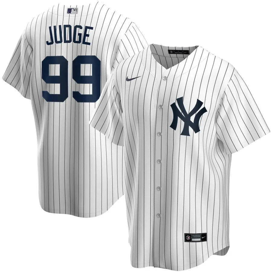 nike white Judge Yankees Pinstripe Jersey