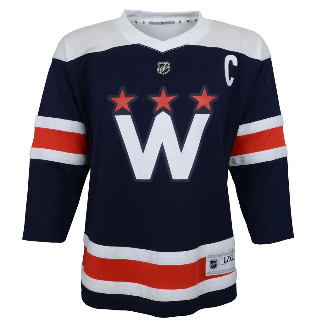 navy Ovechkin Capitals Adidas Jersey - Hình 3
