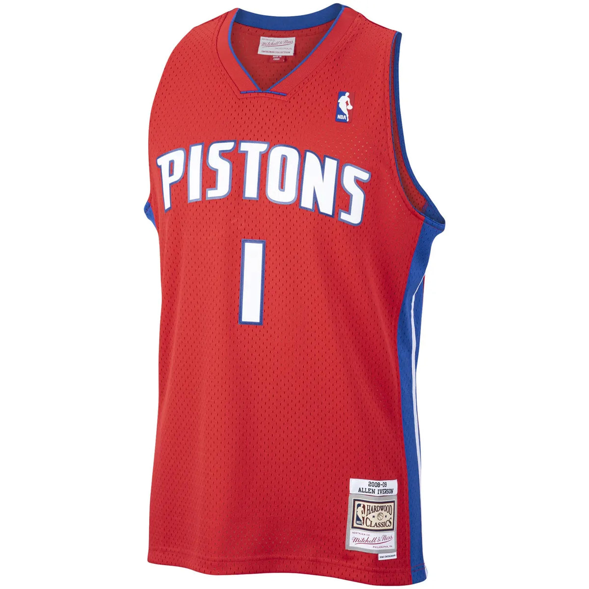 mitchell Iverson Pistons Red Jersey - Hình 3