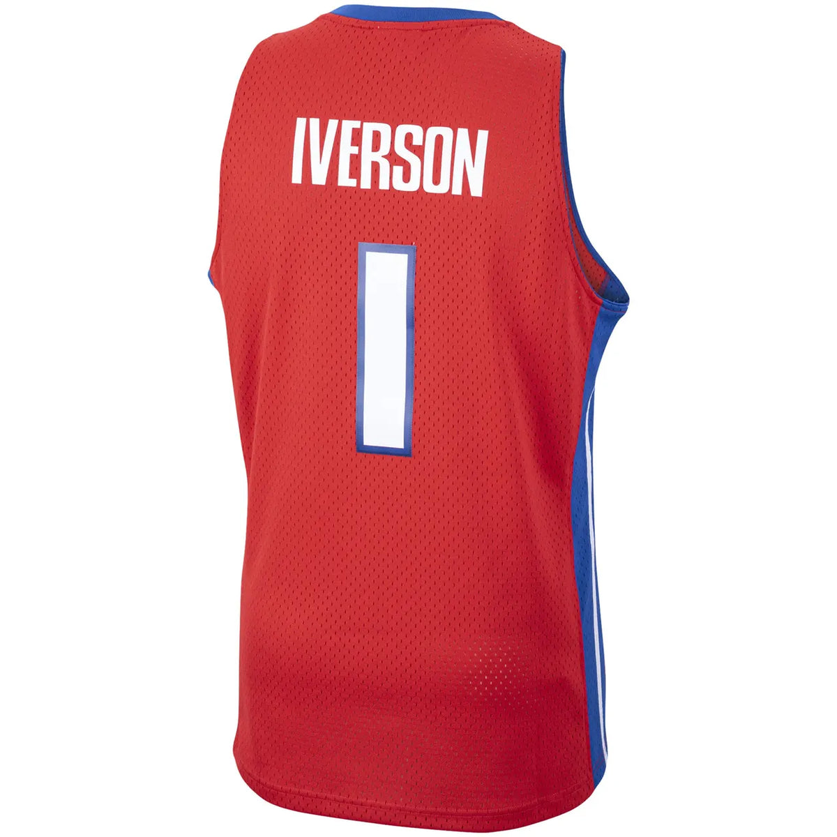 mitchell Iverson Pistons Red Jersey - Hình 4