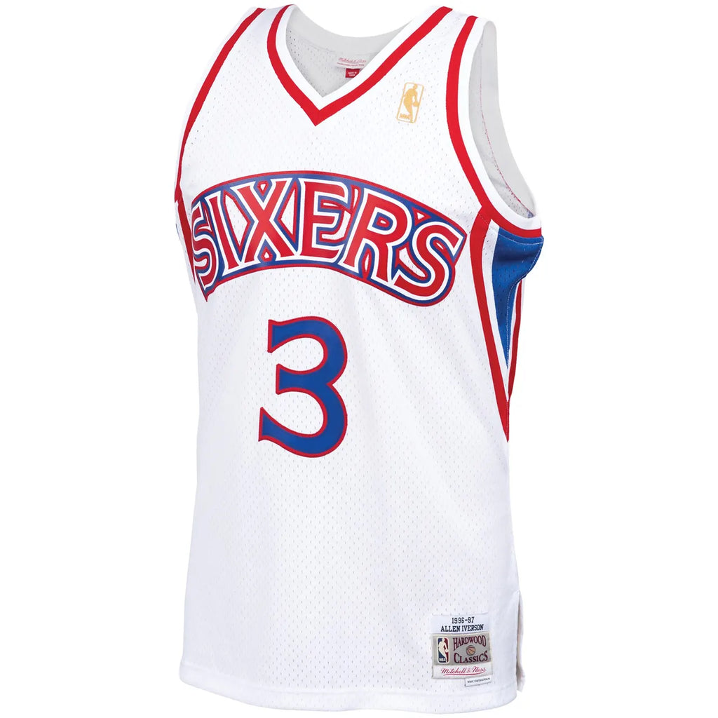 Iverson 76ers White Throwback Jersey - Hình 3