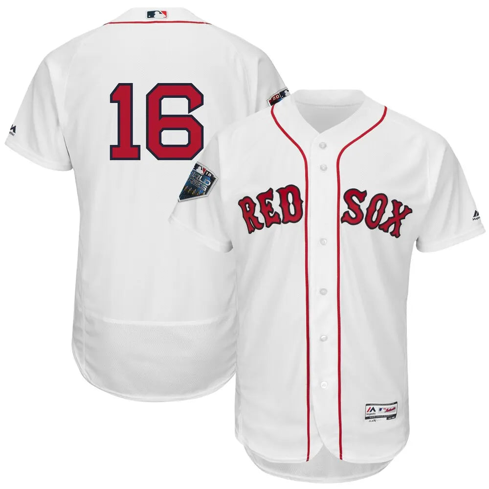 authentic mlb Majestic Red Sox White Jersey