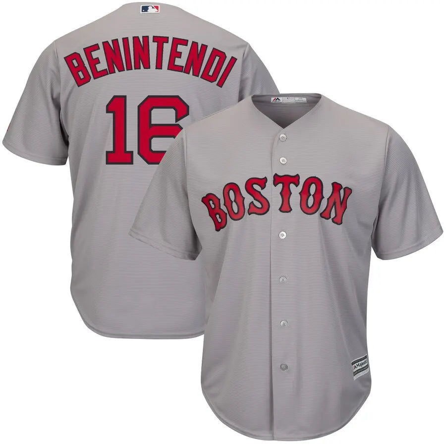 majestic Benintendi Red Sox Gray Jersey