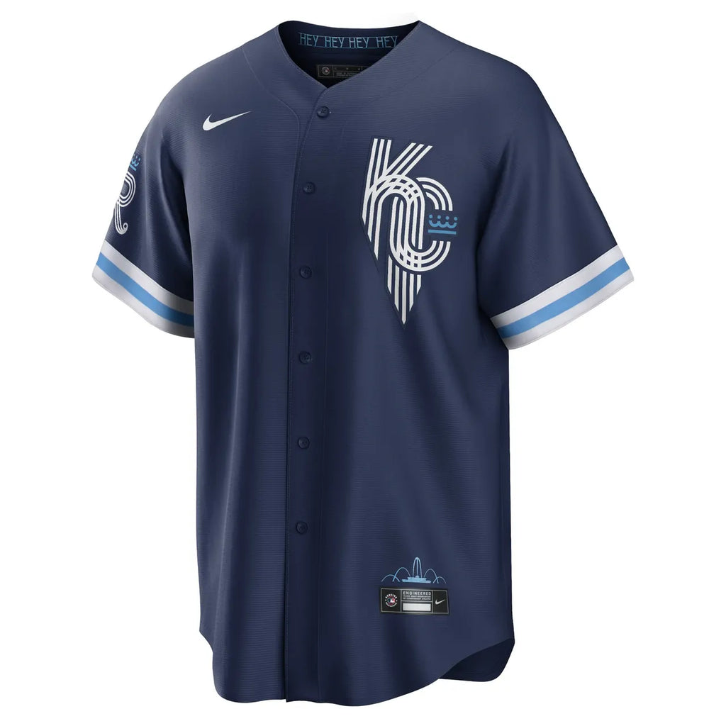 authentic Nike Benintendi Royals Navy Jersey - Hình 3
