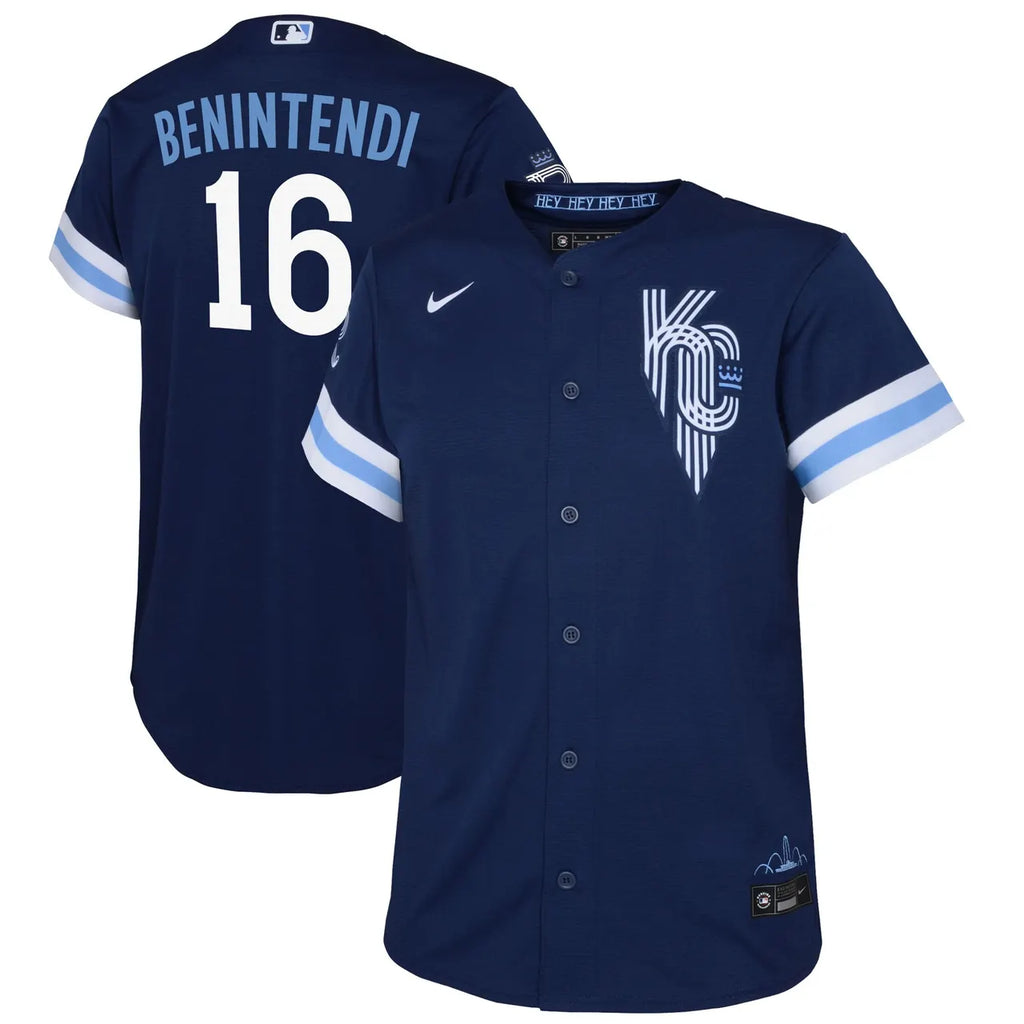 nike Benintendi Royals Navy Jersey - Hình 2