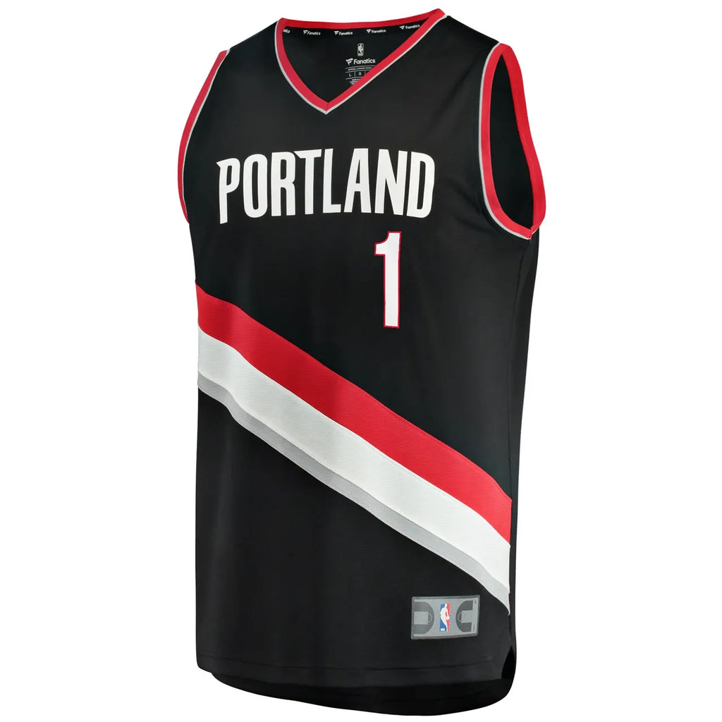 Simons Blazers Black Jersey fanatics - Hình 3