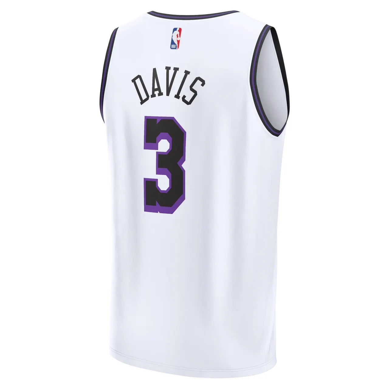 fanatics purple Davis Lakers White Jersey - Hình 3