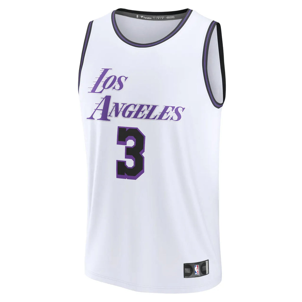fanatics purple Davis Lakers White Jersey - Hình 2